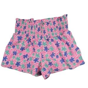 Vineyard Vines Neon Smocked Waist Floral Shorts Casual Comfy Cute XS‎